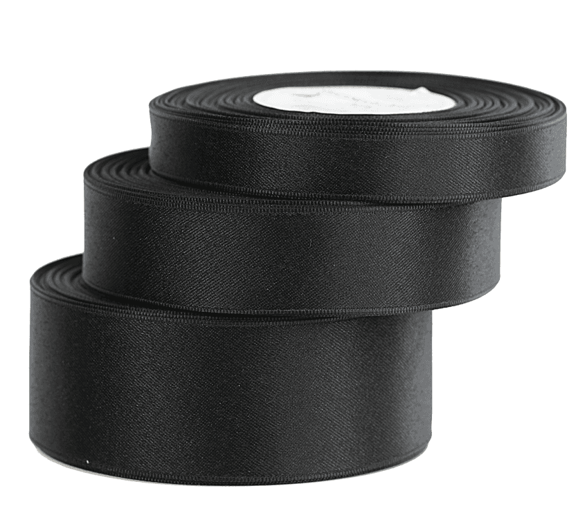 Wstążka satynowa PREMIUM, 15mm/20y, czarna