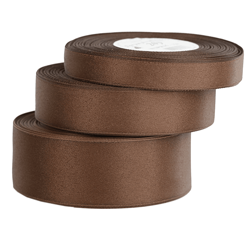 Wstążka satynowa PREMIUM, 15mm/20y, brązowa