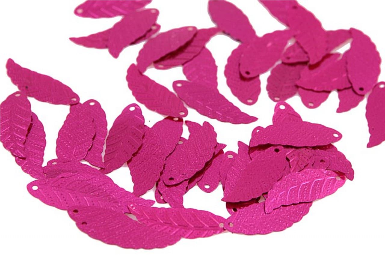 Cekiny liscie duże 10x30mm/5gram amarantowe