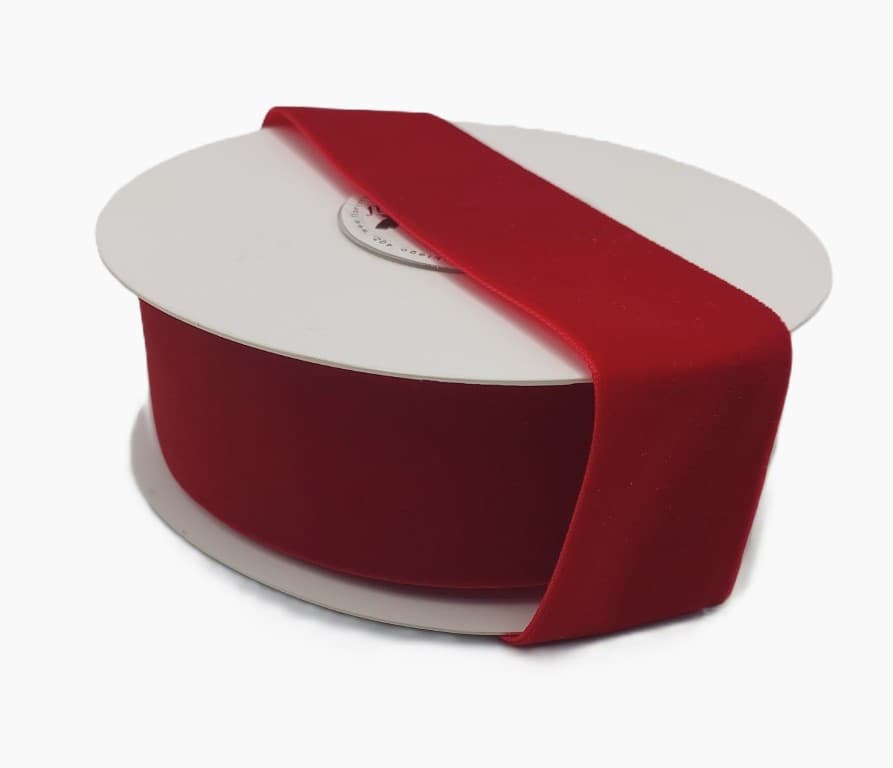 Wstążka velvetowa, 38mm/9mb, krwista czerwień