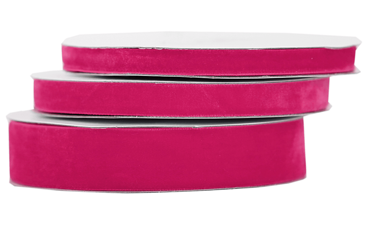Wstążka velvetowa, 12mm/9mb, amarantowa