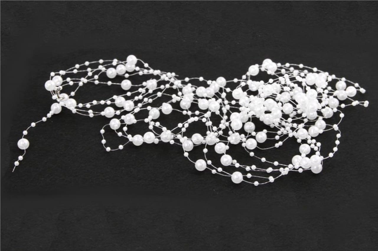 Girlanda perłowa 5x1,3m. biała perłowa