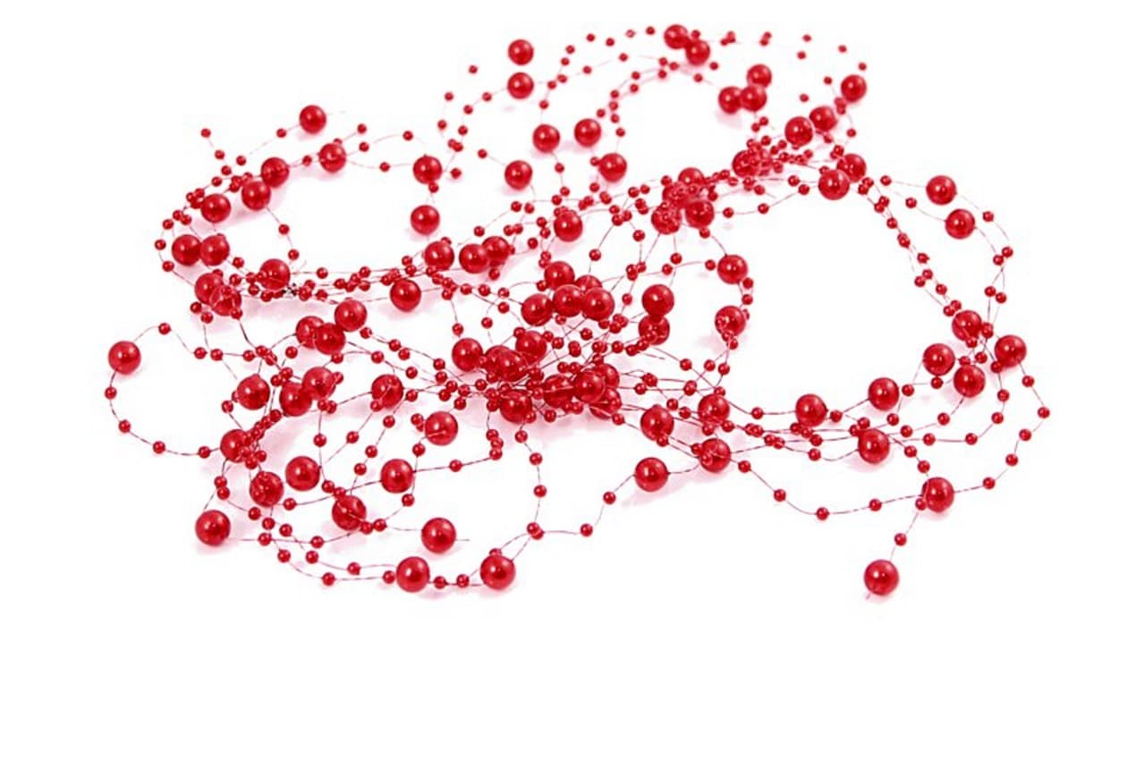 Girlanda perłowa 5x1,3m. czerwona