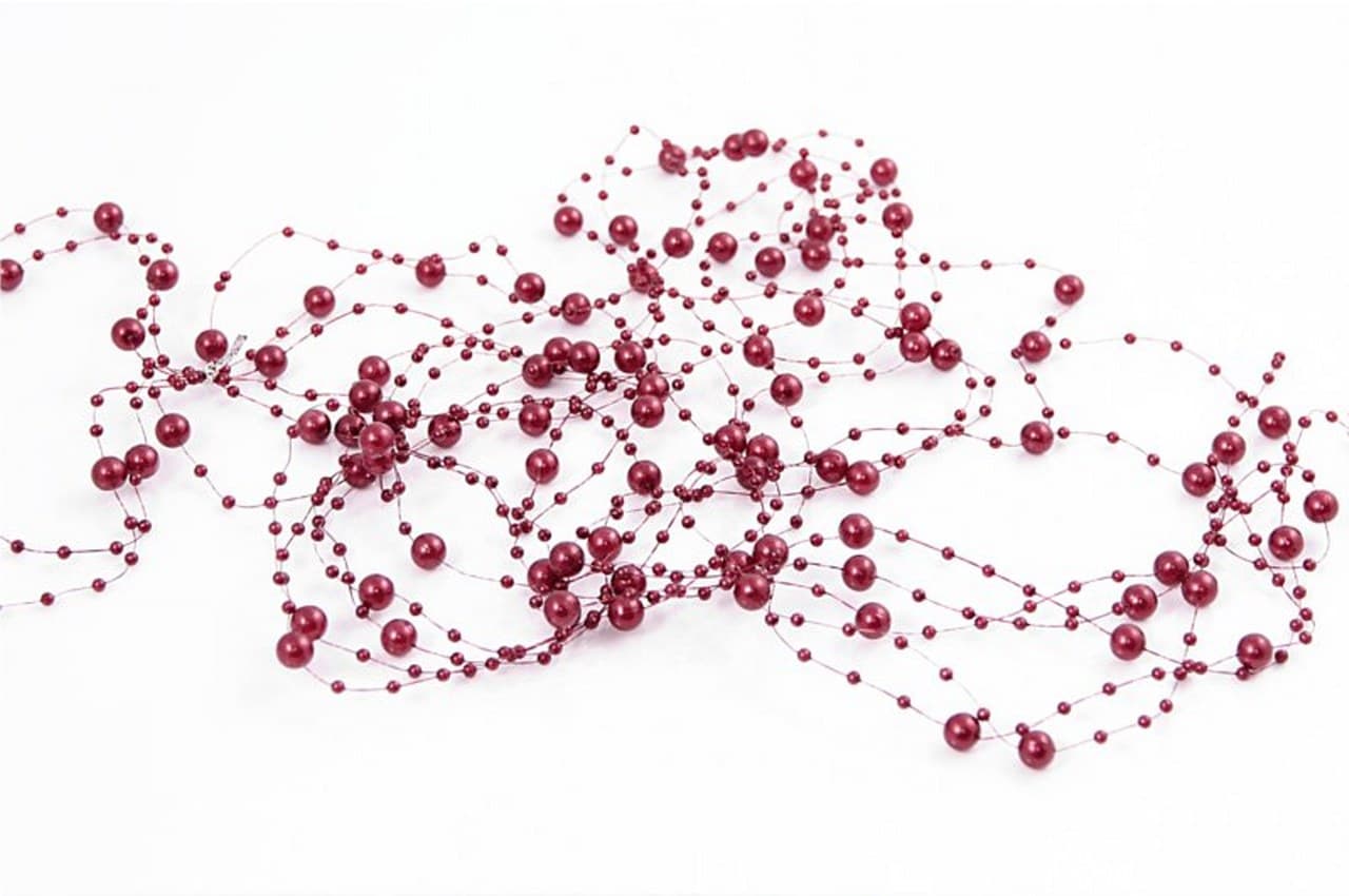 Girlanda perłowa 5x1,3m. bordowa