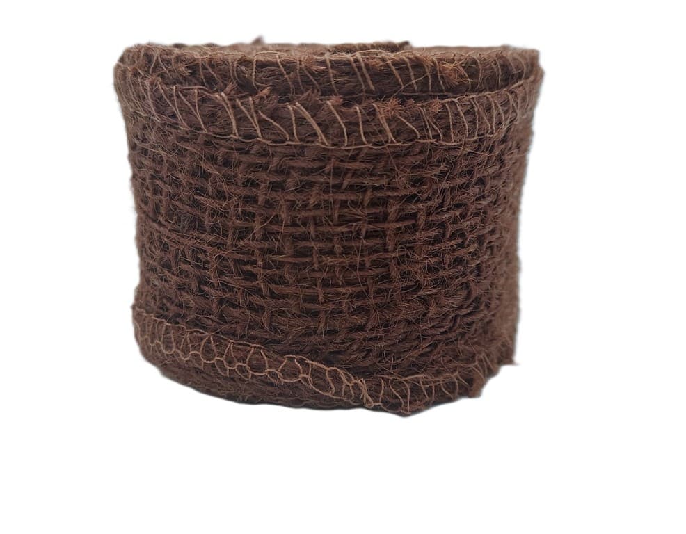 Juta obszywana, 9x8,5cm/5mb, 260g/m2, ciemny brąz