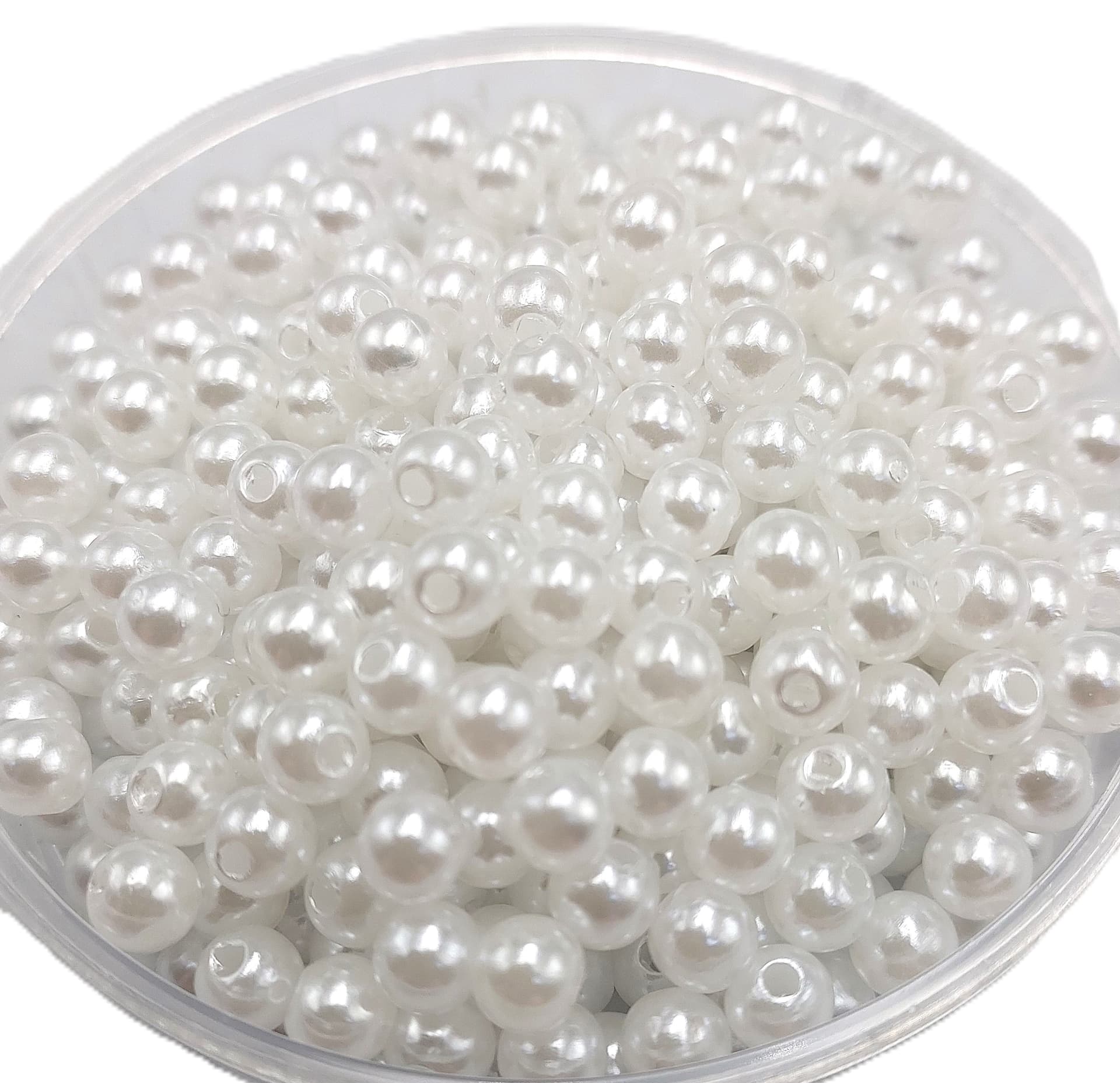Koraliki (perełki) z dziurką, 5mm/40g, biała perła