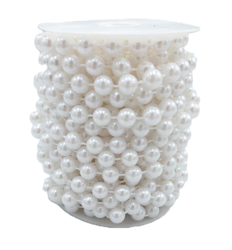 Perełki na sznurku,  śr.10mm/10mb, białe