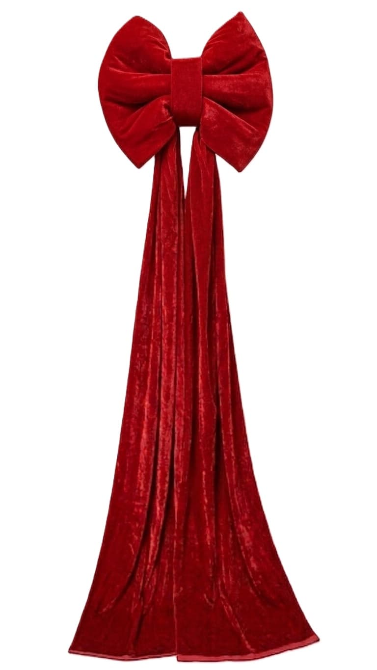 Kokarda velvetowa GIGANT, 40x160cm, czerwona 