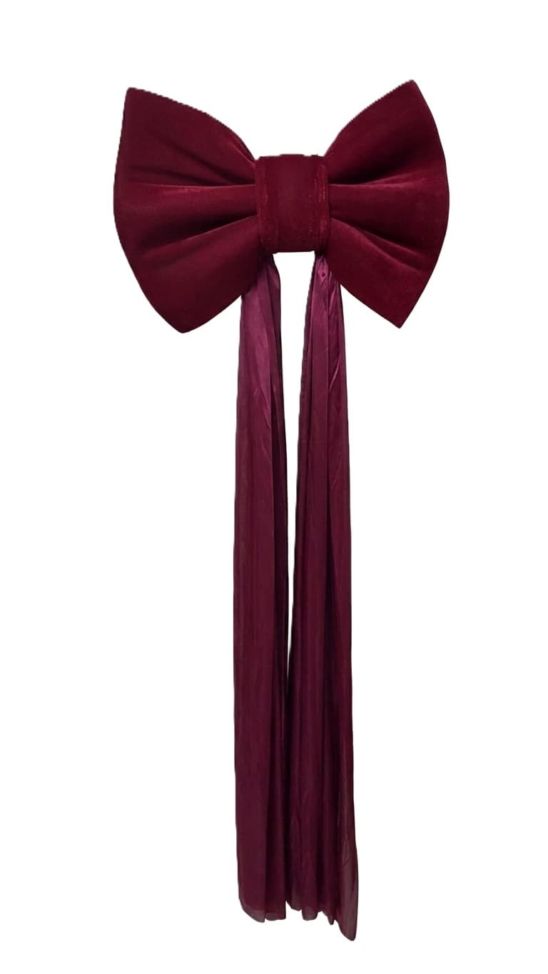 Kokarda velvet GIGANT, 50/2x130cm ciemnoczerwona 