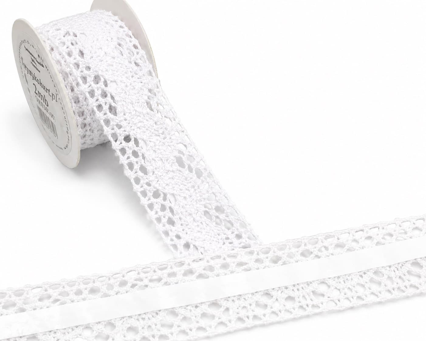 Wstążka koronka samoprzylepna 30mm/2mb, biała