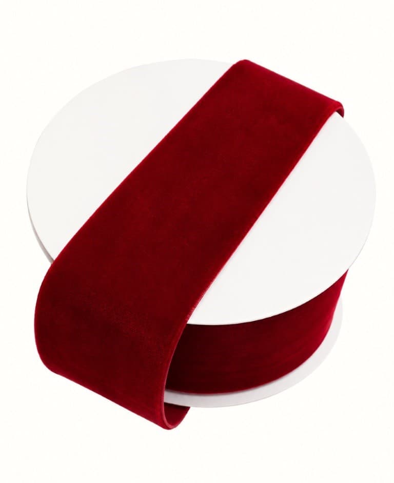 Wstążka velvetowa, 50mm/9mb, krwista czerwień