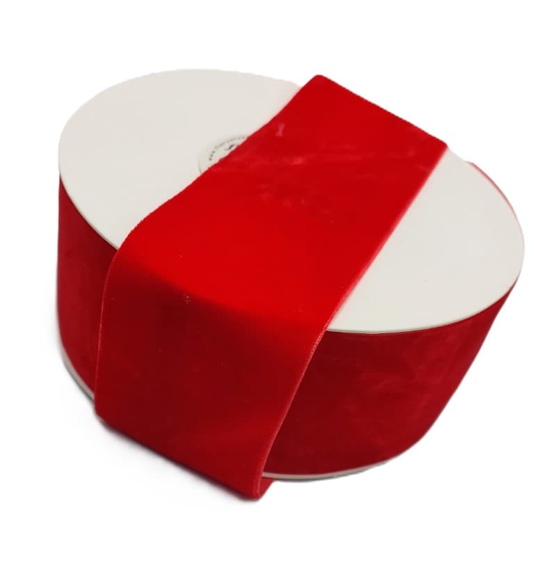 Wstążka aksamitna velvetowa, 50mm/9mb, czerwona