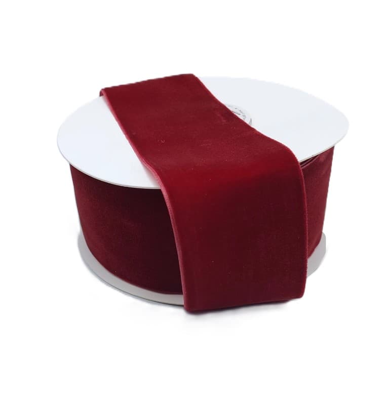 Wstążka aksamitna velvetowa, 50mm/9mb, bordowa