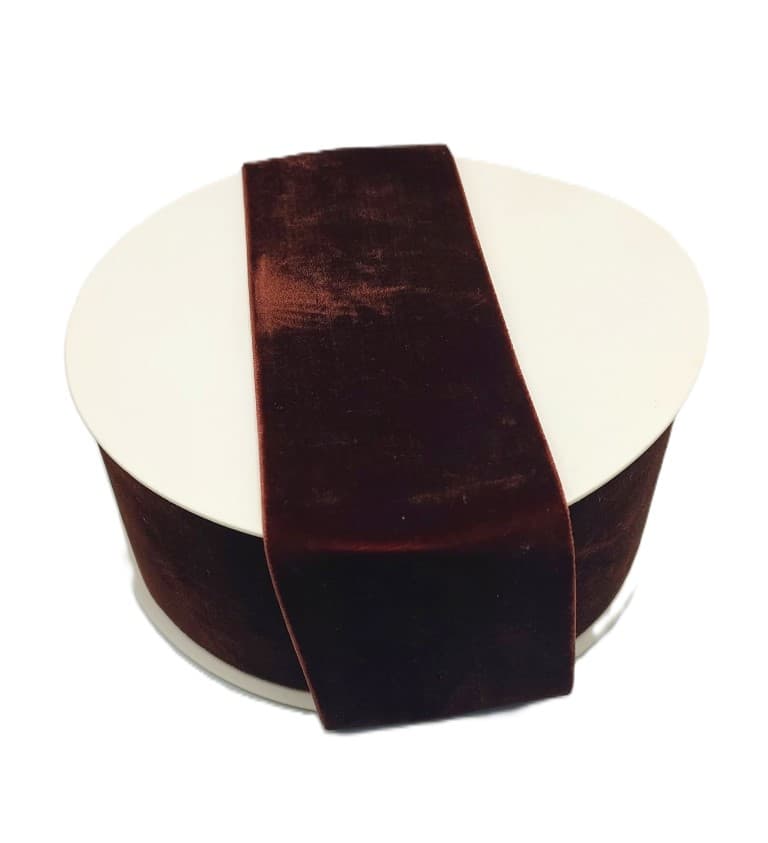 Wstążka aksamitna velvetowa, 50mm/9mb, c.brązowa