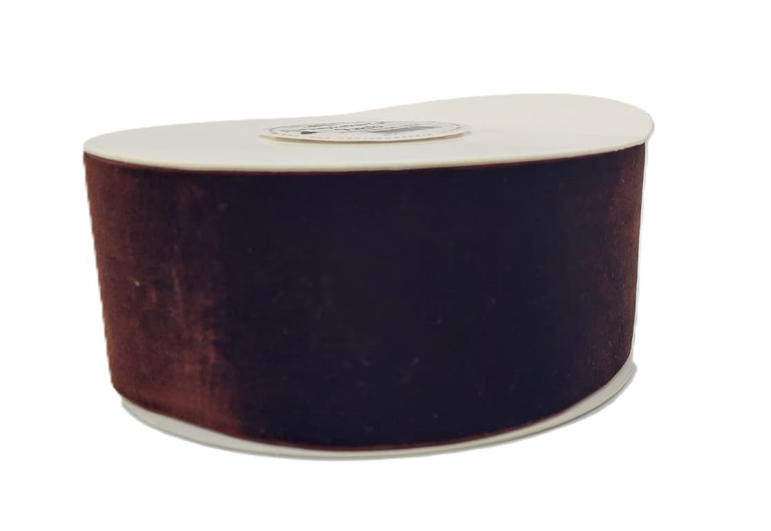 Wstążka aksamitna velvetowa, 50mm/9mb, c.brązowa