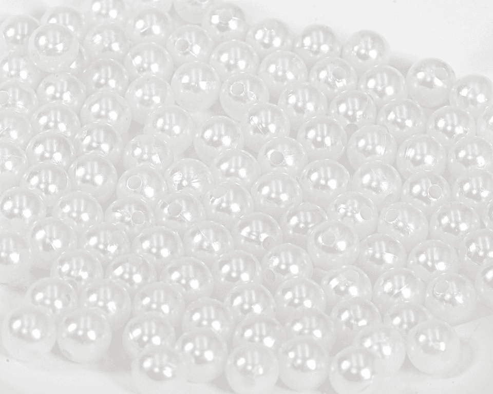 Perełki z dziurką, 10mm/50g, białe perłowe