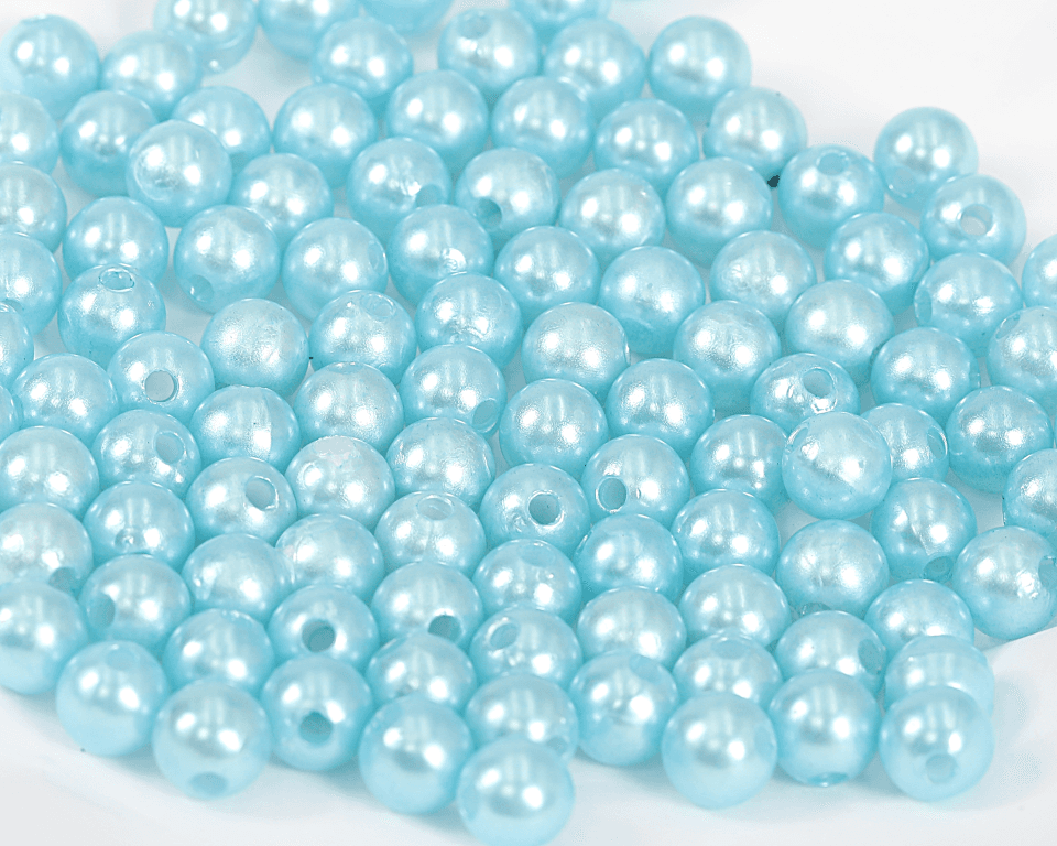 Perełki z dziurką, 10mm/50g, błękitne
