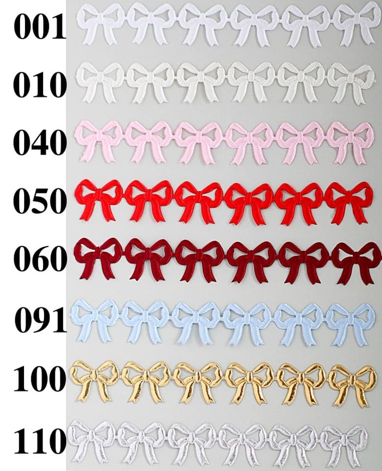 Aplikacje kokardka ażurowa. 1mb srebrna