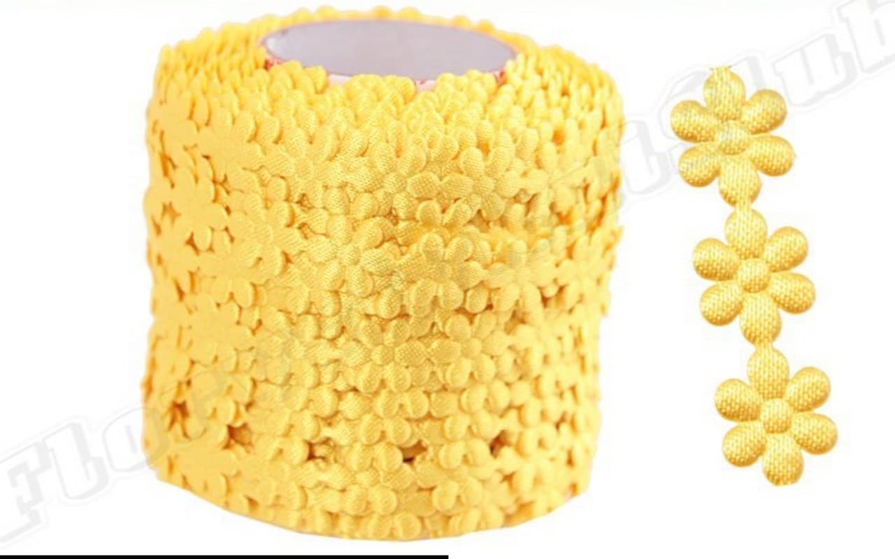 Aplikacje kwiatek pełny mały żółty 1mb