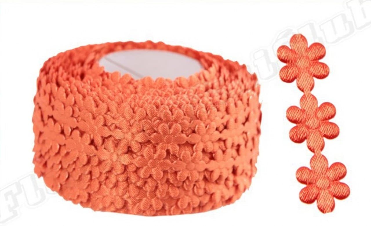 Aplikacje kwiatek pełny mały, pomarańcz 1mb